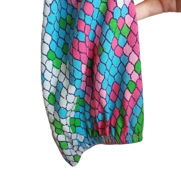LILLY PULITZER 'SHOW ME SOME SKIN' PRINT 3/4 LENGTH SLEEVES TUNIC TOP PINK BLUE - Picture 6 of 16